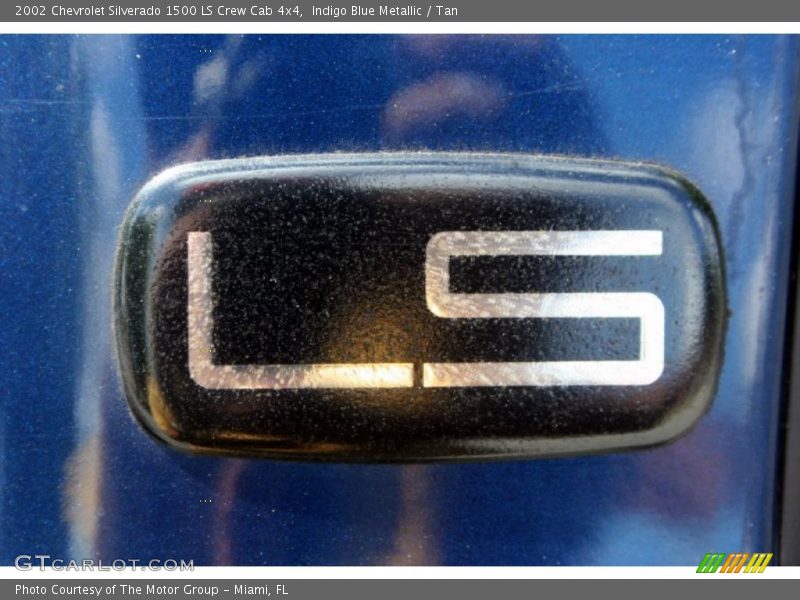 Indigo Blue Metallic / Tan 2002 Chevrolet Silverado 1500 LS Crew Cab 4x4