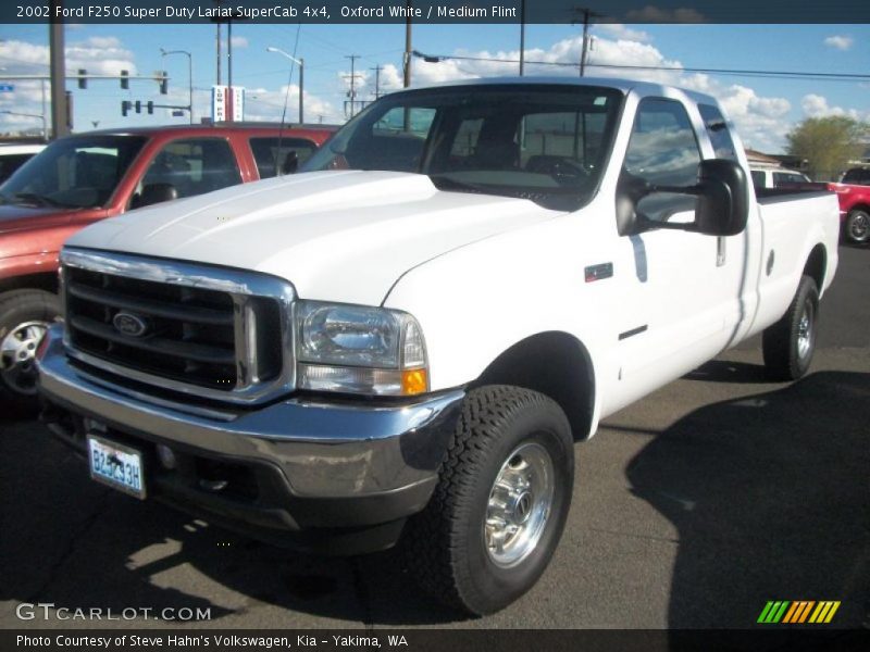 Oxford White / Medium Flint 2002 Ford F250 Super Duty Lariat SuperCab 4x4