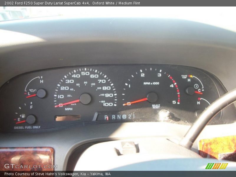 Oxford White / Medium Flint 2002 Ford F250 Super Duty Lariat SuperCab 4x4