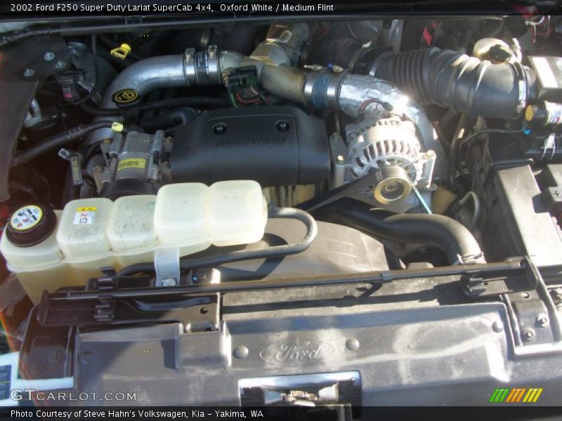 Oxford White / Medium Flint 2002 Ford F250 Super Duty Lariat SuperCab 4x4