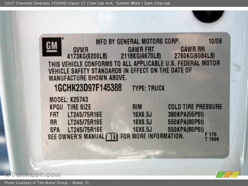 Summit White / Dark Charcoal 2007 Chevrolet Silverado 2500HD Classic LT Crew Cab 4x4