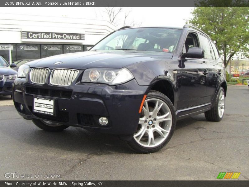 Monaco Blue Metallic / Black 2008 BMW X3 3.0si