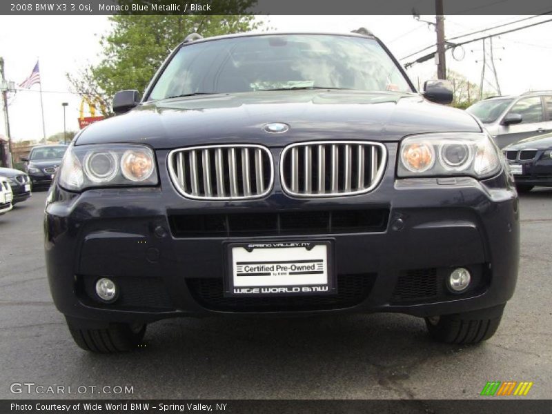 Monaco Blue Metallic / Black 2008 BMW X3 3.0si