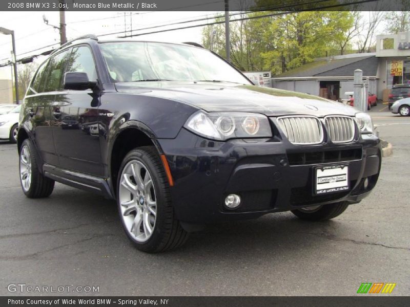 Monaco Blue Metallic / Black 2008 BMW X3 3.0si