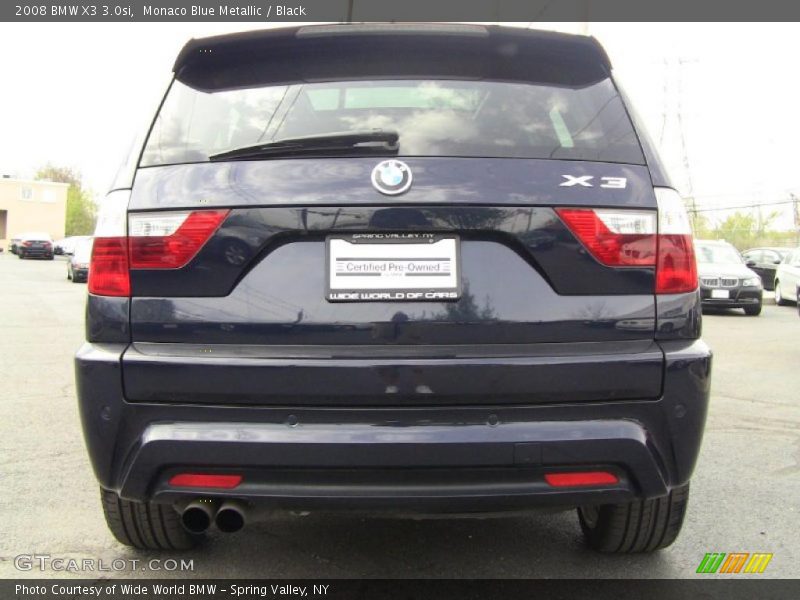 Monaco Blue Metallic / Black 2008 BMW X3 3.0si