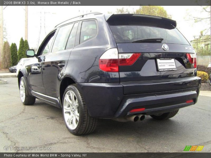 Monaco Blue Metallic / Black 2008 BMW X3 3.0si