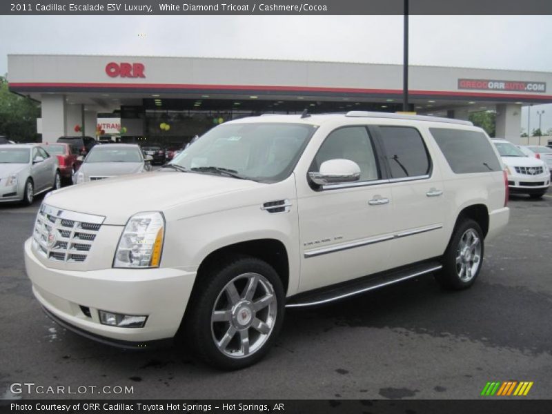 White Diamond Tricoat / Cashmere/Cocoa 2011 Cadillac Escalade ESV Luxury