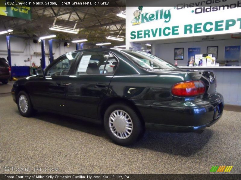Forest Green Metallic / Gray 2002 Chevrolet Malibu Sedan