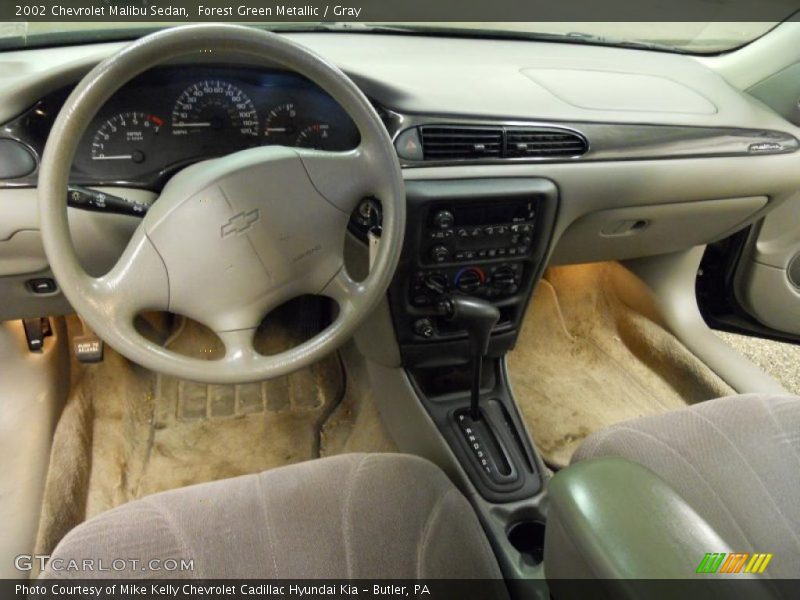 Forest Green Metallic / Gray 2002 Chevrolet Malibu Sedan