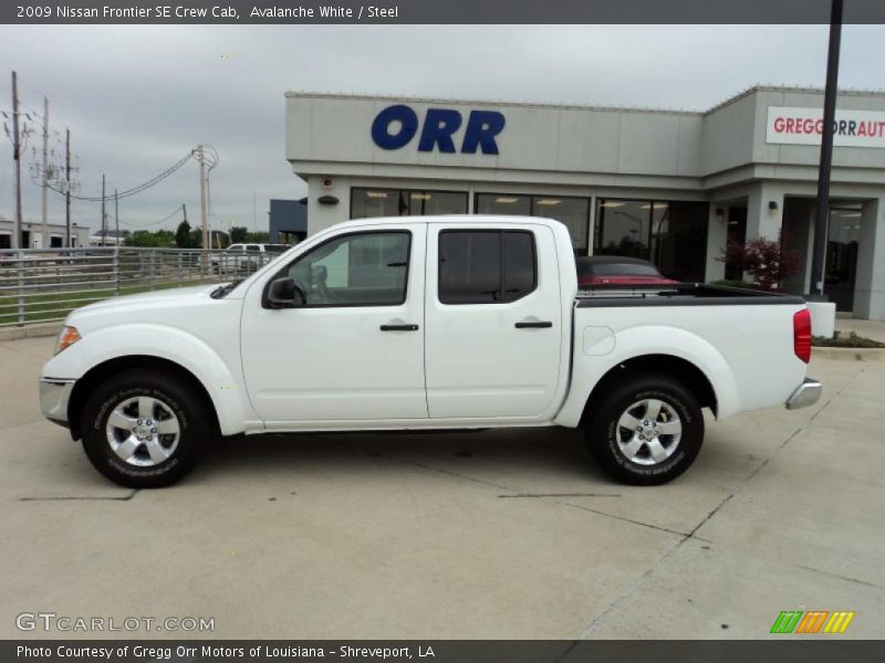 Avalanche White / Steel 2009 Nissan Frontier SE Crew Cab