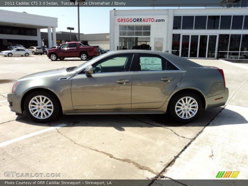 Tuscan Bronze ChromaFlair / Ebony 2011 Cadillac CTS 3.0 Sedan