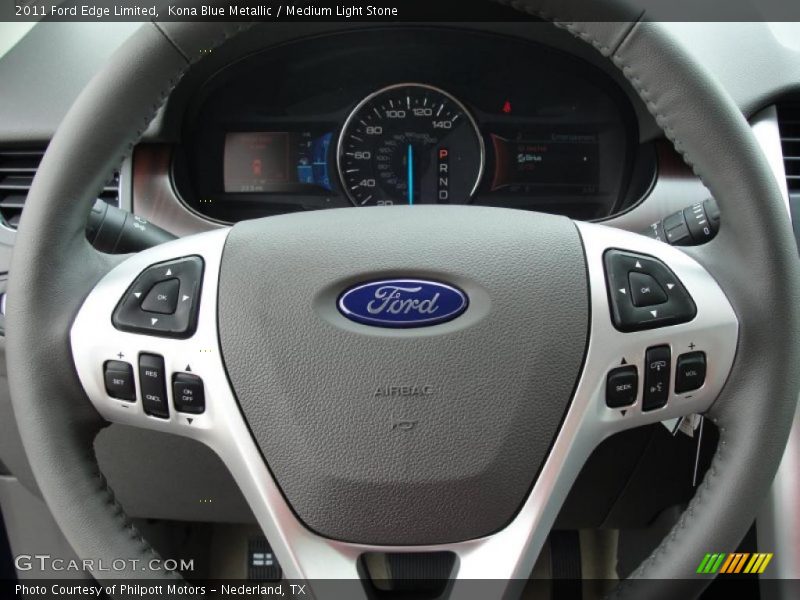 Kona Blue Metallic / Medium Light Stone 2011 Ford Edge Limited