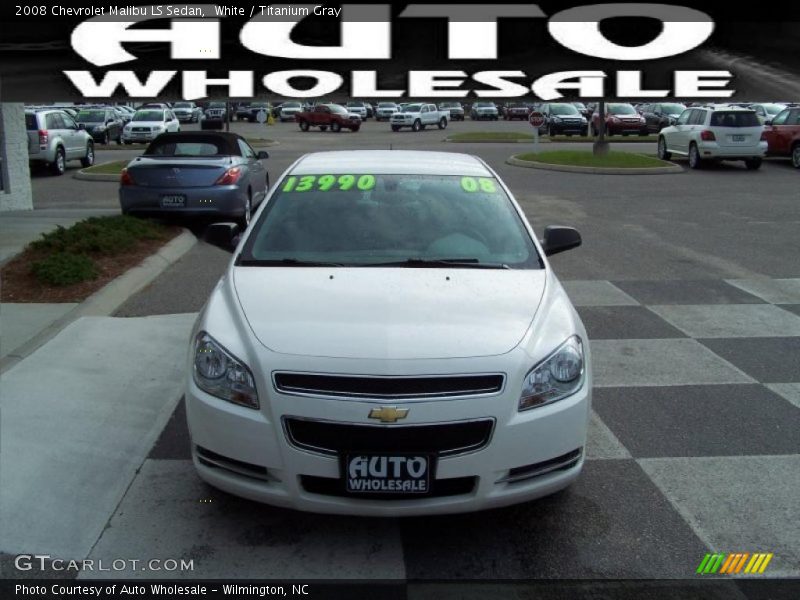 White / Titanium Gray 2008 Chevrolet Malibu LS Sedan