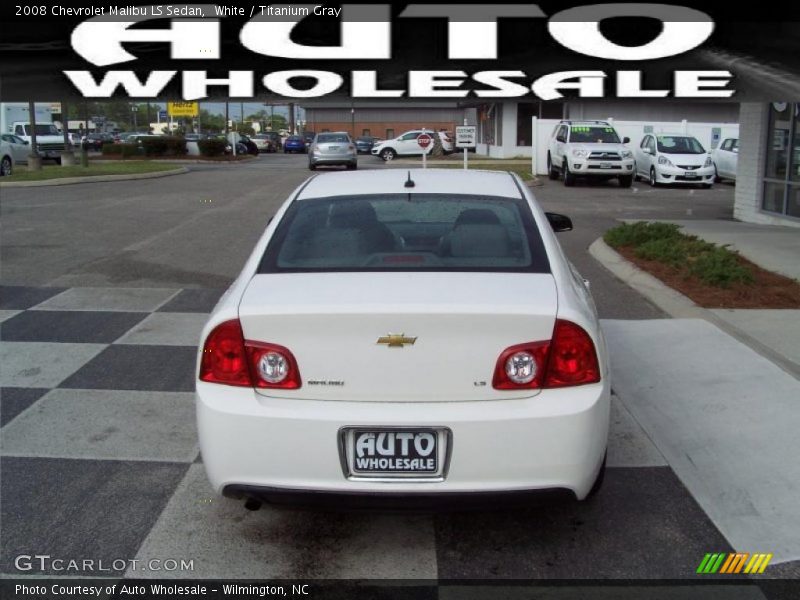White / Titanium Gray 2008 Chevrolet Malibu LS Sedan