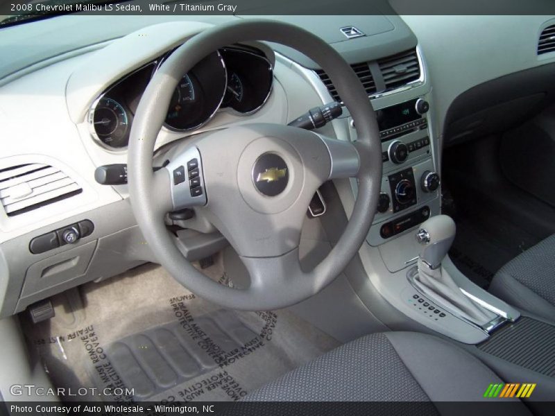 White / Titanium Gray 2008 Chevrolet Malibu LS Sedan