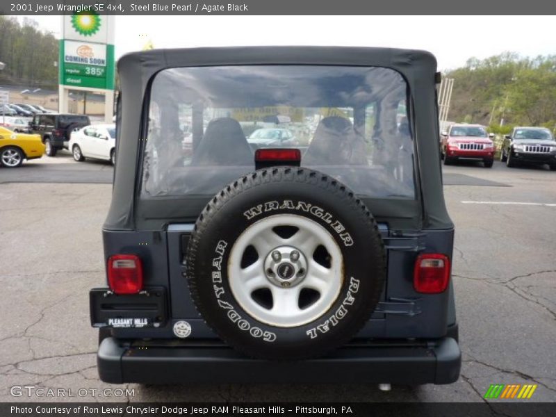 Steel Blue Pearl / Agate Black 2001 Jeep Wrangler SE 4x4