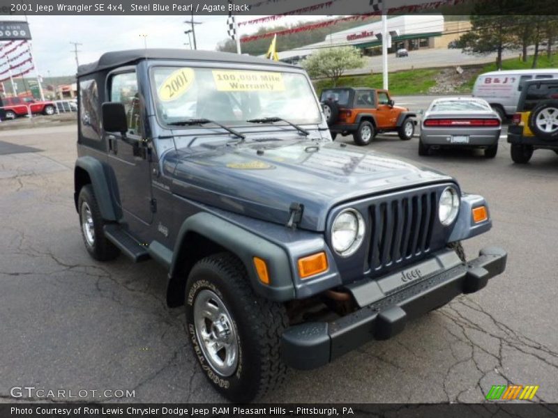 Steel Blue Pearl / Agate Black 2001 Jeep Wrangler SE 4x4