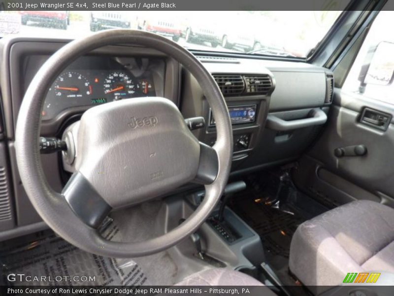 Steel Blue Pearl / Agate Black 2001 Jeep Wrangler SE 4x4