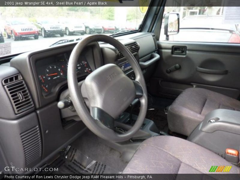 Steel Blue Pearl / Agate Black 2001 Jeep Wrangler SE 4x4