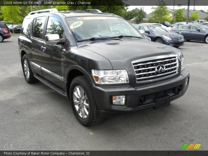 Silver Graphite Gray / Charcoal 2008 Infiniti QX 56 4WD