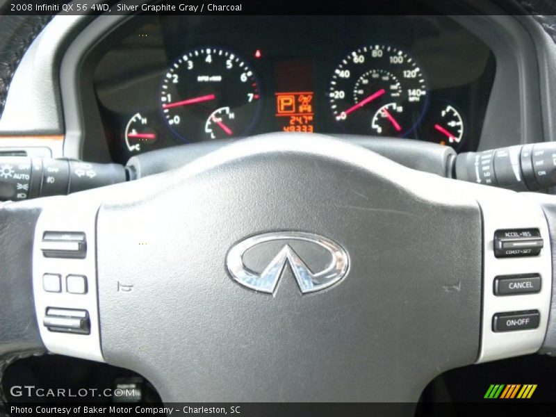 Silver Graphite Gray / Charcoal 2008 Infiniti QX 56 4WD