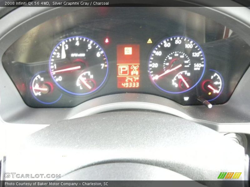 Silver Graphite Gray / Charcoal 2008 Infiniti QX 56 4WD