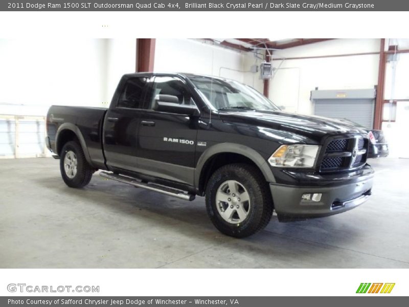 Brilliant Black Crystal Pearl / Dark Slate Gray/Medium Graystone 2011 Dodge Ram 1500 SLT Outdoorsman Quad Cab 4x4