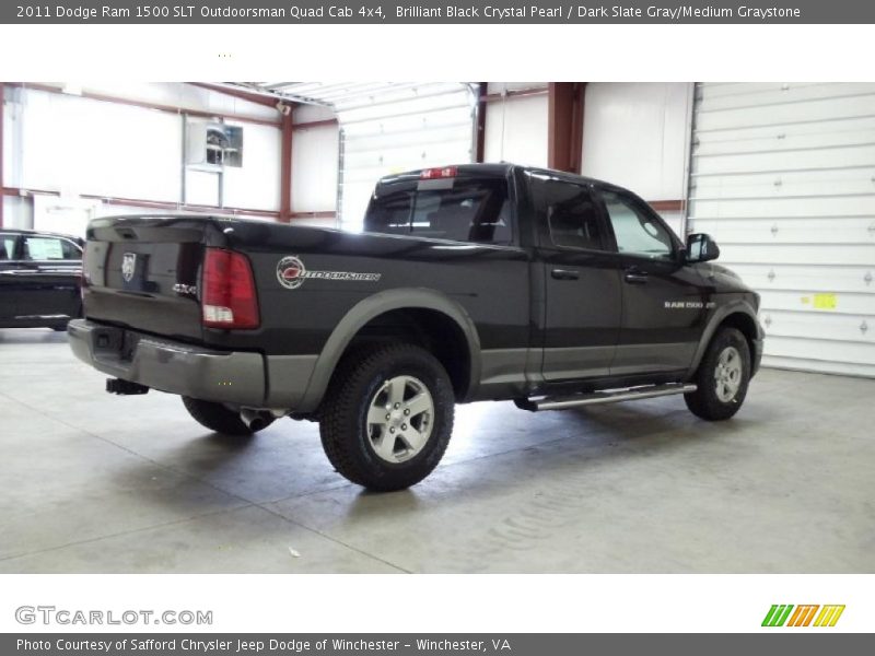 Brilliant Black Crystal Pearl / Dark Slate Gray/Medium Graystone 2011 Dodge Ram 1500 SLT Outdoorsman Quad Cab 4x4
