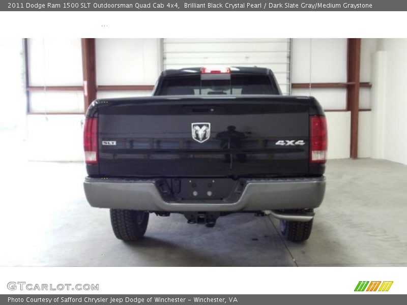 Brilliant Black Crystal Pearl / Dark Slate Gray/Medium Graystone 2011 Dodge Ram 1500 SLT Outdoorsman Quad Cab 4x4