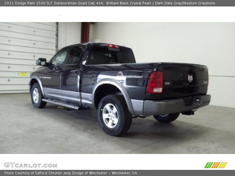 Brilliant Black Crystal Pearl / Dark Slate Gray/Medium Graystone 2011 Dodge Ram 1500 SLT Outdoorsman Quad Cab 4x4