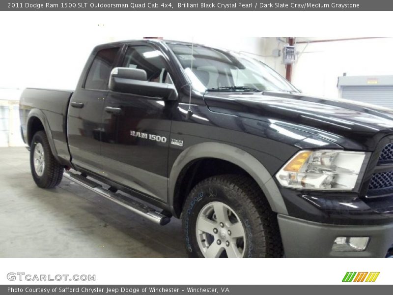 Brilliant Black Crystal Pearl / Dark Slate Gray/Medium Graystone 2011 Dodge Ram 1500 SLT Outdoorsman Quad Cab 4x4