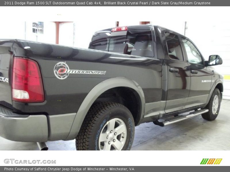 Brilliant Black Crystal Pearl / Dark Slate Gray/Medium Graystone 2011 Dodge Ram 1500 SLT Outdoorsman Quad Cab 4x4