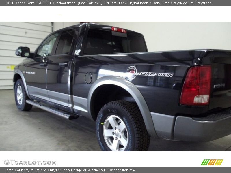 Brilliant Black Crystal Pearl / Dark Slate Gray/Medium Graystone 2011 Dodge Ram 1500 SLT Outdoorsman Quad Cab 4x4