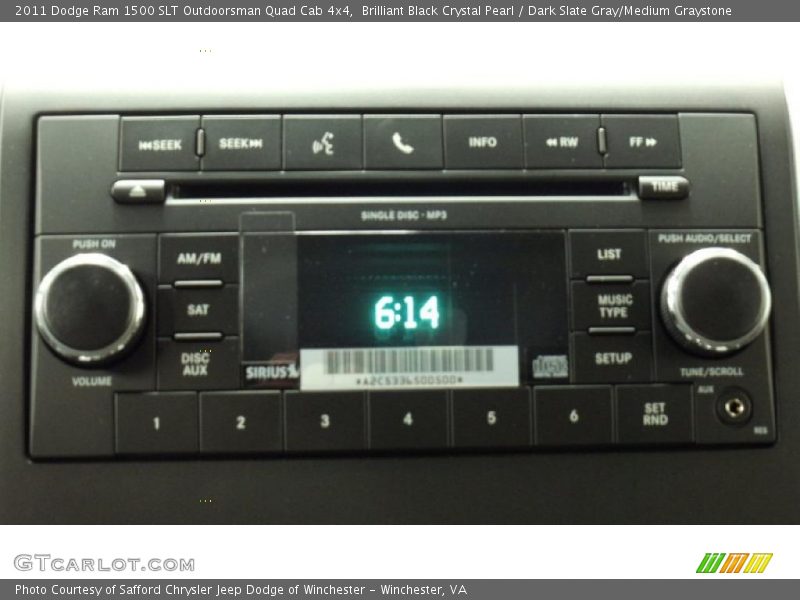 Brilliant Black Crystal Pearl / Dark Slate Gray/Medium Graystone 2011 Dodge Ram 1500 SLT Outdoorsman Quad Cab 4x4