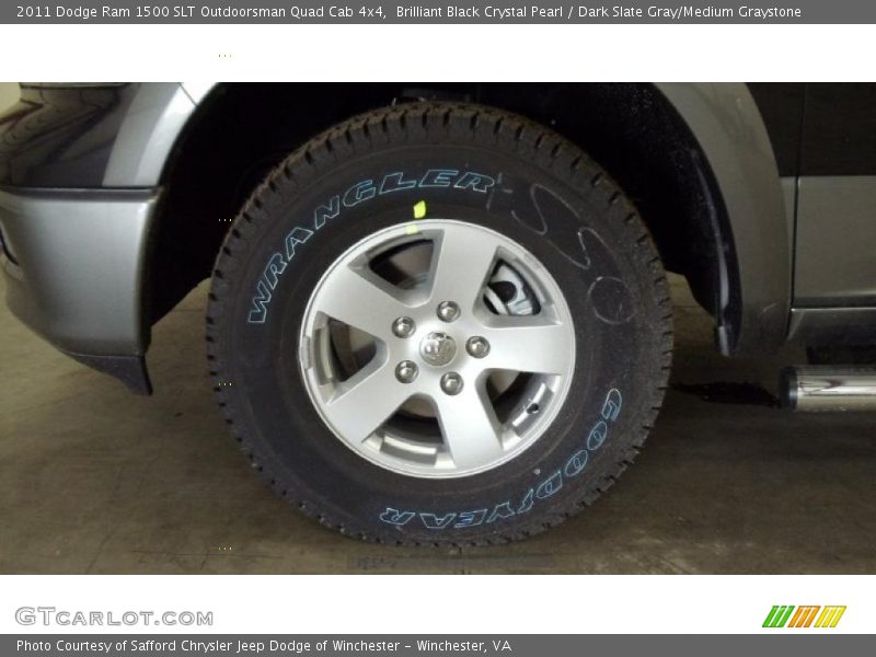 Brilliant Black Crystal Pearl / Dark Slate Gray/Medium Graystone 2011 Dodge Ram 1500 SLT Outdoorsman Quad Cab 4x4