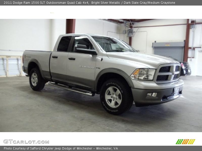 Bright Silver Metallic / Dark Slate Gray/Medium Graystone 2011 Dodge Ram 1500 SLT Outdoorsman Quad Cab 4x4
