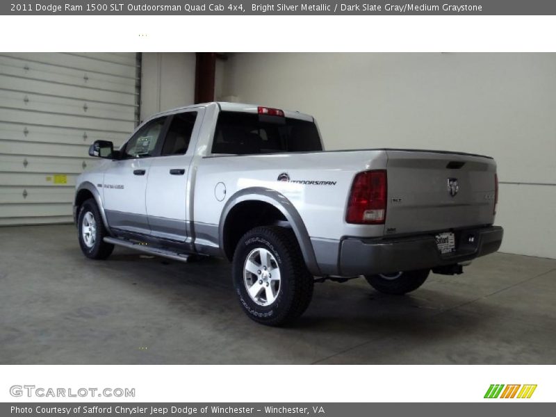 Bright Silver Metallic / Dark Slate Gray/Medium Graystone 2011 Dodge Ram 1500 SLT Outdoorsman Quad Cab 4x4