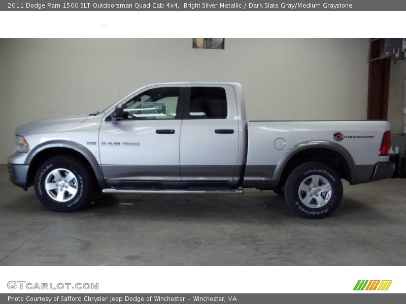 Bright Silver Metallic / Dark Slate Gray/Medium Graystone 2011 Dodge Ram 1500 SLT Outdoorsman Quad Cab 4x4