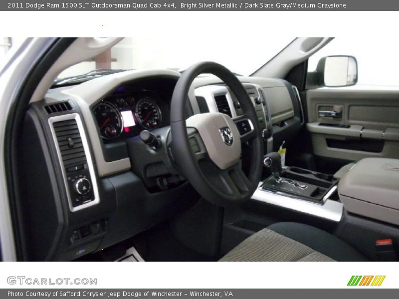 Bright Silver Metallic / Dark Slate Gray/Medium Graystone 2011 Dodge Ram 1500 SLT Outdoorsman Quad Cab 4x4