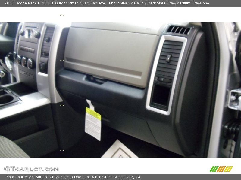 Bright Silver Metallic / Dark Slate Gray/Medium Graystone 2011 Dodge Ram 1500 SLT Outdoorsman Quad Cab 4x4