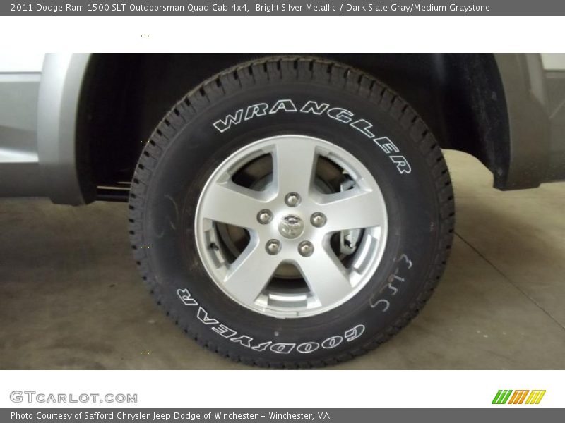 Bright Silver Metallic / Dark Slate Gray/Medium Graystone 2011 Dodge Ram 1500 SLT Outdoorsman Quad Cab 4x4