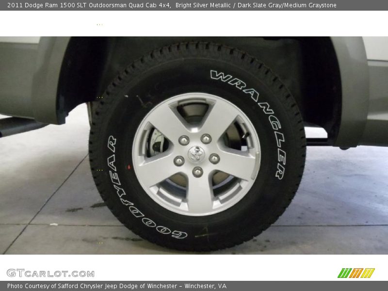 Bright Silver Metallic / Dark Slate Gray/Medium Graystone 2011 Dodge Ram 1500 SLT Outdoorsman Quad Cab 4x4