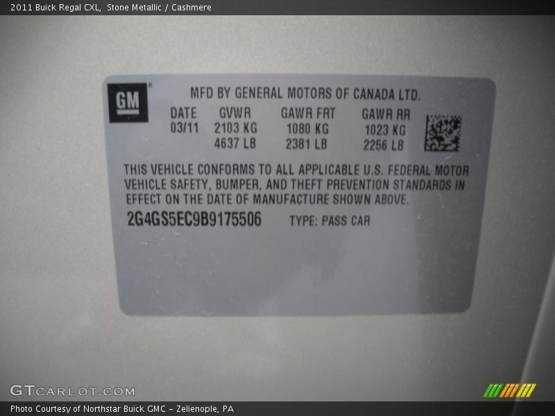 Stone Metallic / Cashmere 2011 Buick Regal CXL