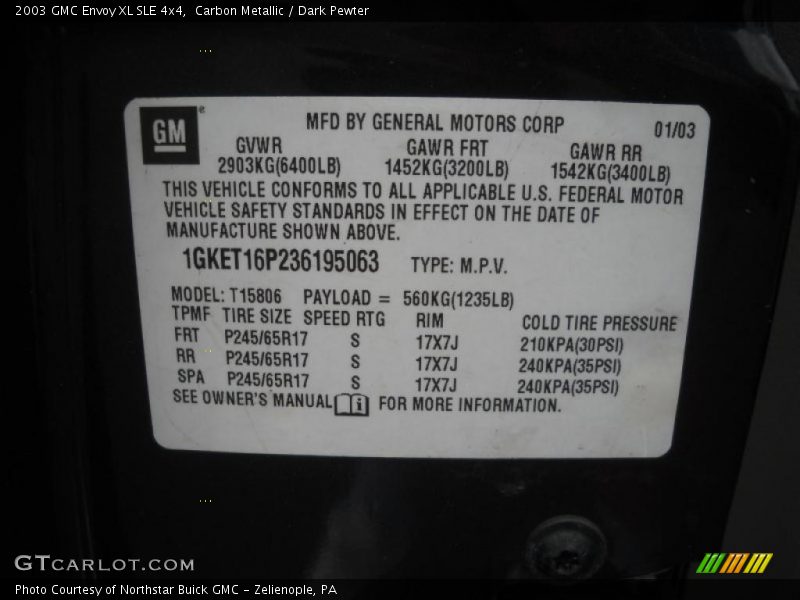 Carbon Metallic / Dark Pewter 2003 GMC Envoy XL SLE 4x4