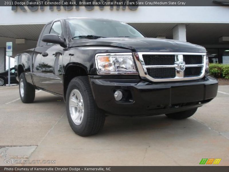 Brilliant Black Crystal Pearl / Dark Slate Gray/Medium Slate Gray 2011 Dodge Dakota ST Extended Cab 4x4
