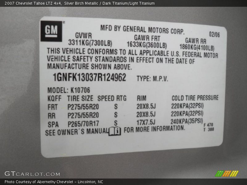 Silver Birch Metallic / Dark Titanium/Light Titanium 2007 Chevrolet Tahoe LTZ 4x4
