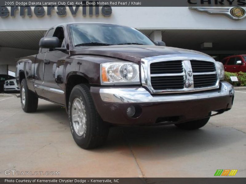 Deep Molten Red Pearl / Khaki 2005 Dodge Dakota Laramie Club Cab 4x4