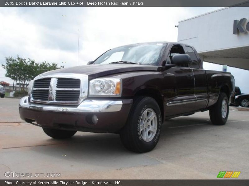 Deep Molten Red Pearl / Khaki 2005 Dodge Dakota Laramie Club Cab 4x4