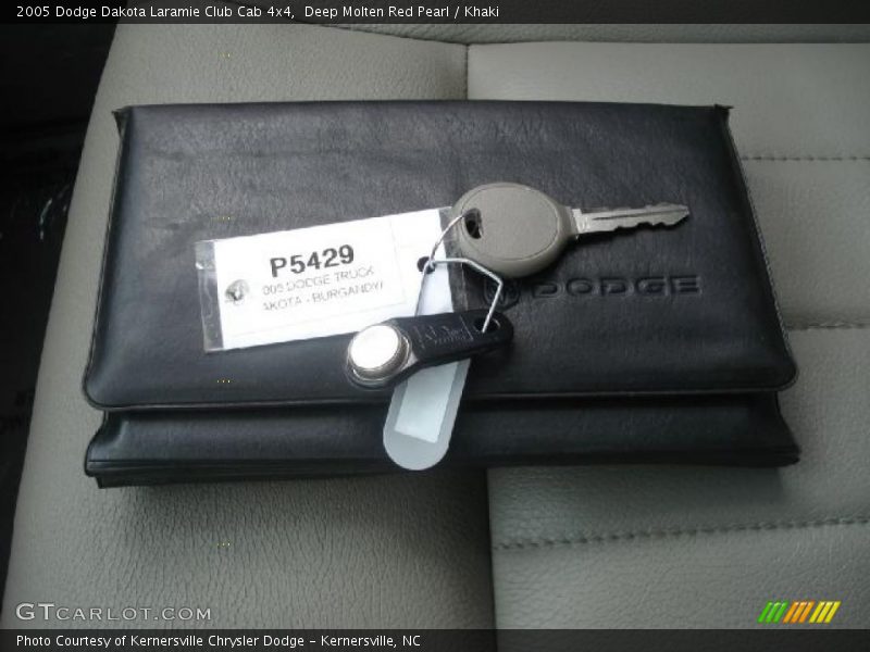 Deep Molten Red Pearl / Khaki 2005 Dodge Dakota Laramie Club Cab 4x4