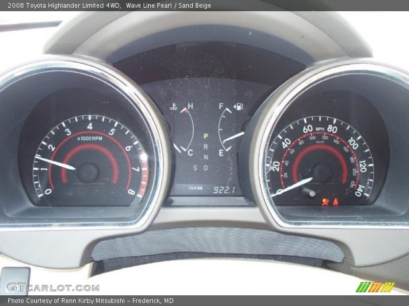 Wave Line Pearl / Sand Beige 2008 Toyota Highlander Limited 4WD